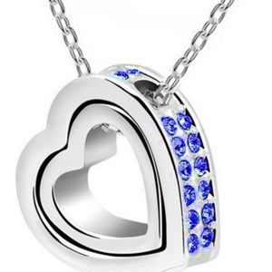 Heart In Heart 💕 Stunning Necklace With Swarovski Crystal Elements